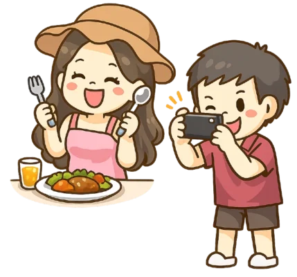 ลูกค้าร้านอาหาร และนักกิน นักชม ร้านอาหารอร่อย ทานข้าวนอกบ้าน กินข้าวนอกบ้าน